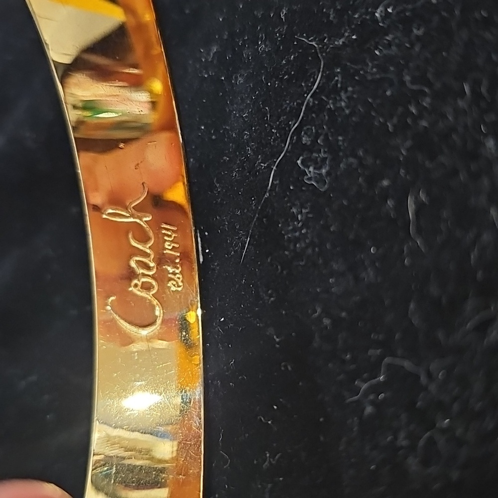 COACH Bangle Bracelet, GOLD TONE, Signature C Embossed - Picture 8 of 16